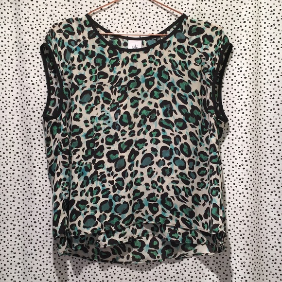 CAbi Tops - Cabi M 3260 leopard print blouse forest jungle top
